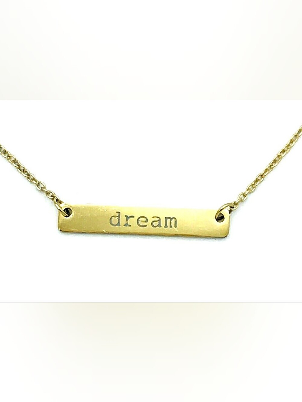 Jook & Nona “Dream” Bar Necklace 18K Gold Plated | Minimalist Word Necklace